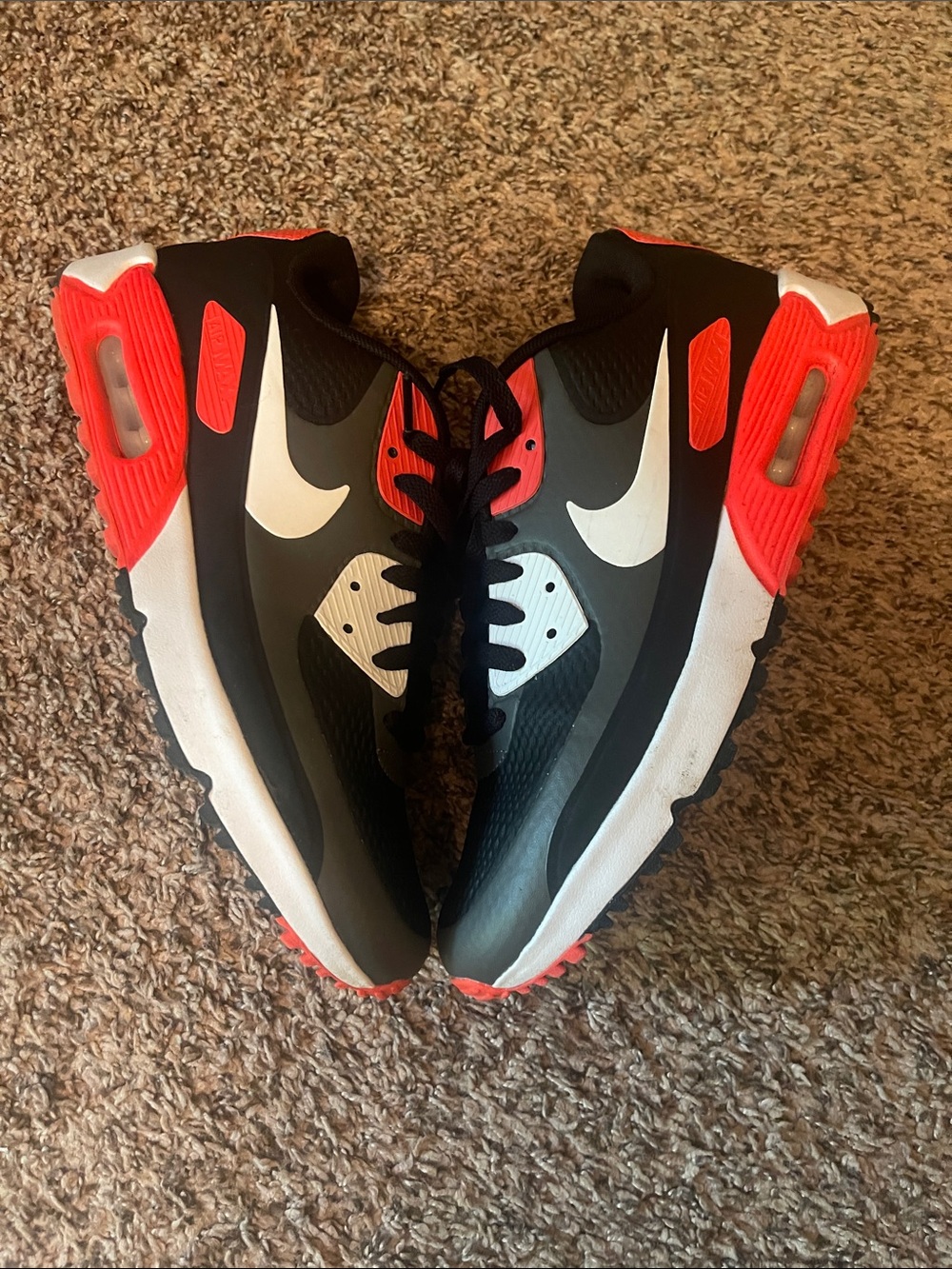 Nike Air Max Men’s Black, Dark Grey & Red Athletic Sneakers